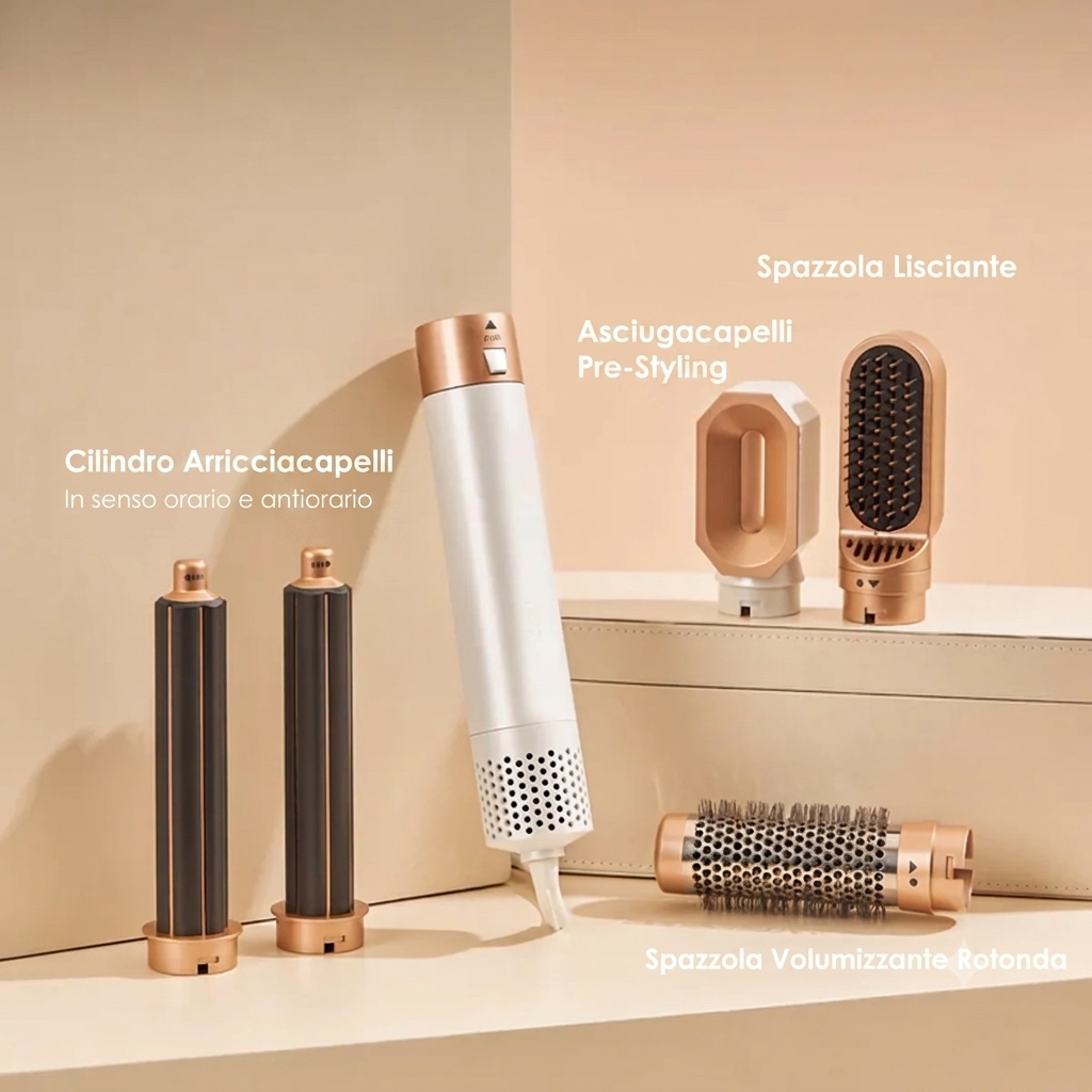GlowStylers™ | Spazzola Phon 5 in 1 
— Piega da Salone a Casa in 10 Minuti